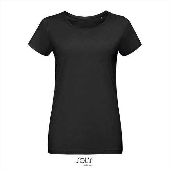 Zwart -Tshirt- Sol's- dames- maat L/XL- gewoon zwart shirt