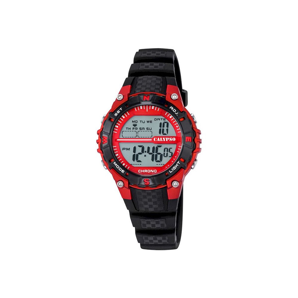 Calypso K5684-6 digitaal horloge 38 mm 100 meter zwart- rood
