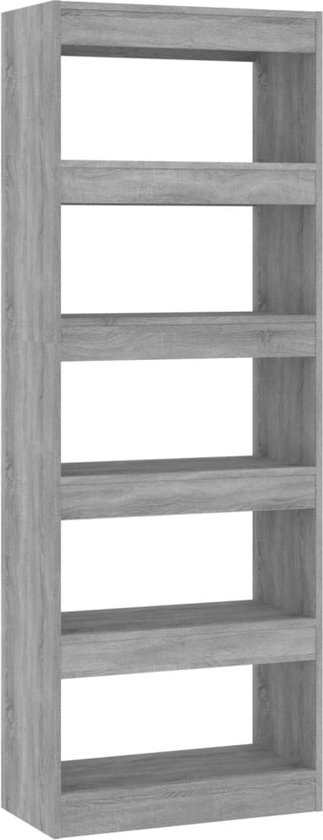 vidaXL-Boekenkast/kamerscherm-60x30x166-cm-bewerkt-hout-betongrijs