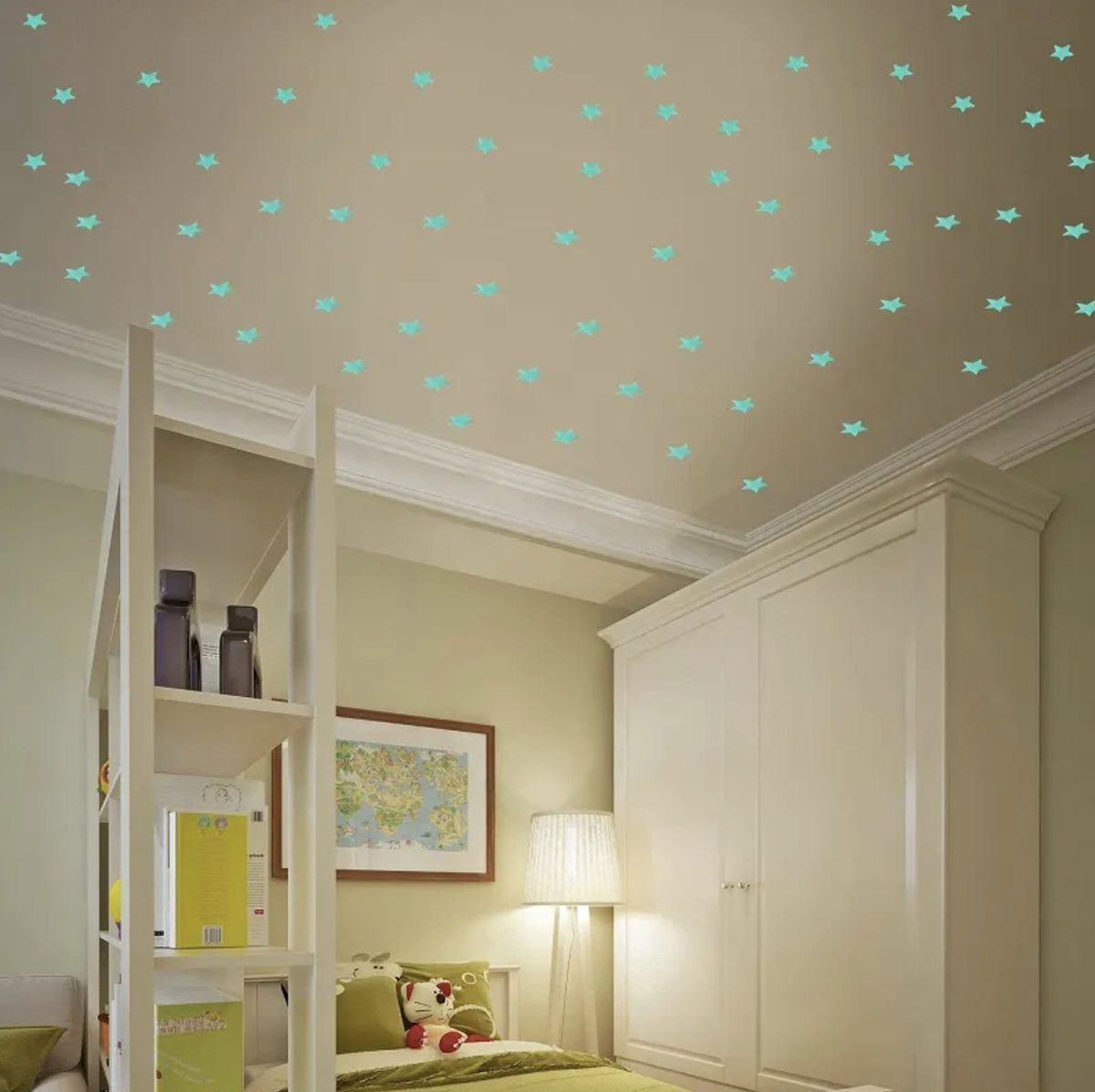 Hiden Glow in the Dark Stickers - Slaapkamer Accessoires - Slaapkamer Verlichting - Sterrenstof - Slaapkamer decoratie - Sterrenhemel Mixed