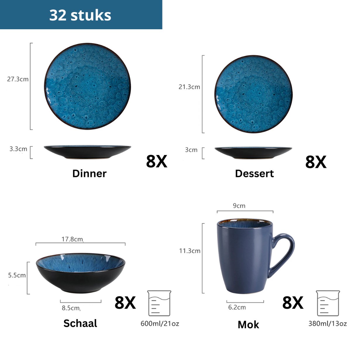 32-delige Campingserviesset, Een Serviesset Bevat 32 Stukken Servies De Outdoor Serviesset In 4 Kleuren Is Geschikt Voor Familie Diners Picknick En Kamperen