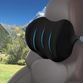 Nekkussen auto - auto nekkussen hoofdsteun, comfortabel, zacht en ademend traagschuim, afneembare ritssluiting (zwart)