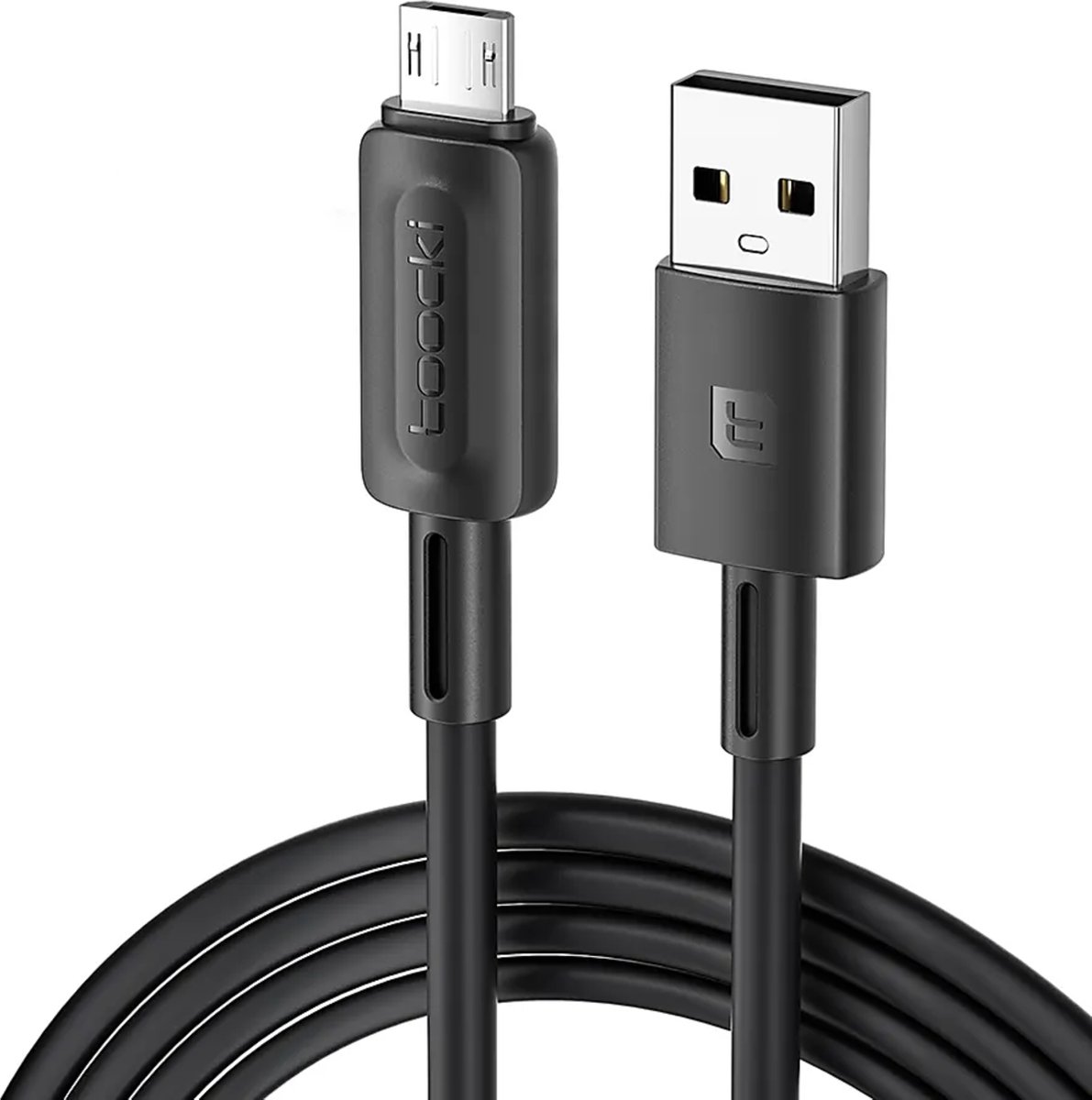 Toocki Oplaadkabel 'Fast Charging' - USB-A naar MICRO USB - 12W 2.4A Snellader - 1 Meter - voor Samsung, OnePlus, LG, Nokia, Huawei, Xiaomi, Sony, PS4, Xbox One, JBL, Motorola, Alcatel - Tot 2 Keer Sneller - 480Gbps - Snoer van TPE-Rubber - ZWART
