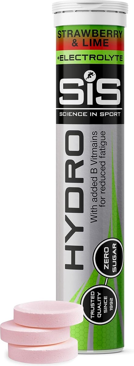 Science in Sport - SIS Go Hydro Bruistabletten - 300mg Elektrolyten - Strawberry & Lime Smaak - 20 Tabletten van Science in Sport — afbeelding 2