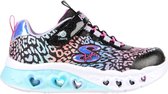 Skechers Flutter Heart Lights - Loves Meisjes Sneakers - Zwart/Multicolour - Maat 27