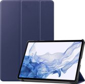 Hoes Geschikt voor Samsung Galaxy Tab S9 Plus Hoes Book Case Hoesje Trifold Cover Met Uitsparing Geschikt voor S Pen - Hoesje Geschikt voor Samsung Tab S9 Plus Hoesje Bookcase - Blauw