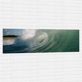 Muursticker - Zee - Oceaan - Golven - Spetters - 150x50 cm Foto op Muursticker