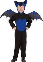 Widmann - Vleermuis Kostuum - Fladder Vleugel Vleermuis Kind Kostuum - Blauw, Zwart - Maat 110 - Halloween - Verkleedkleding