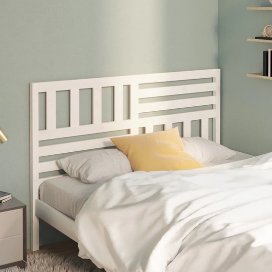 vidaXL Tête de lit Blanc 146 x 4 x 100 cm Bois de pin massif
