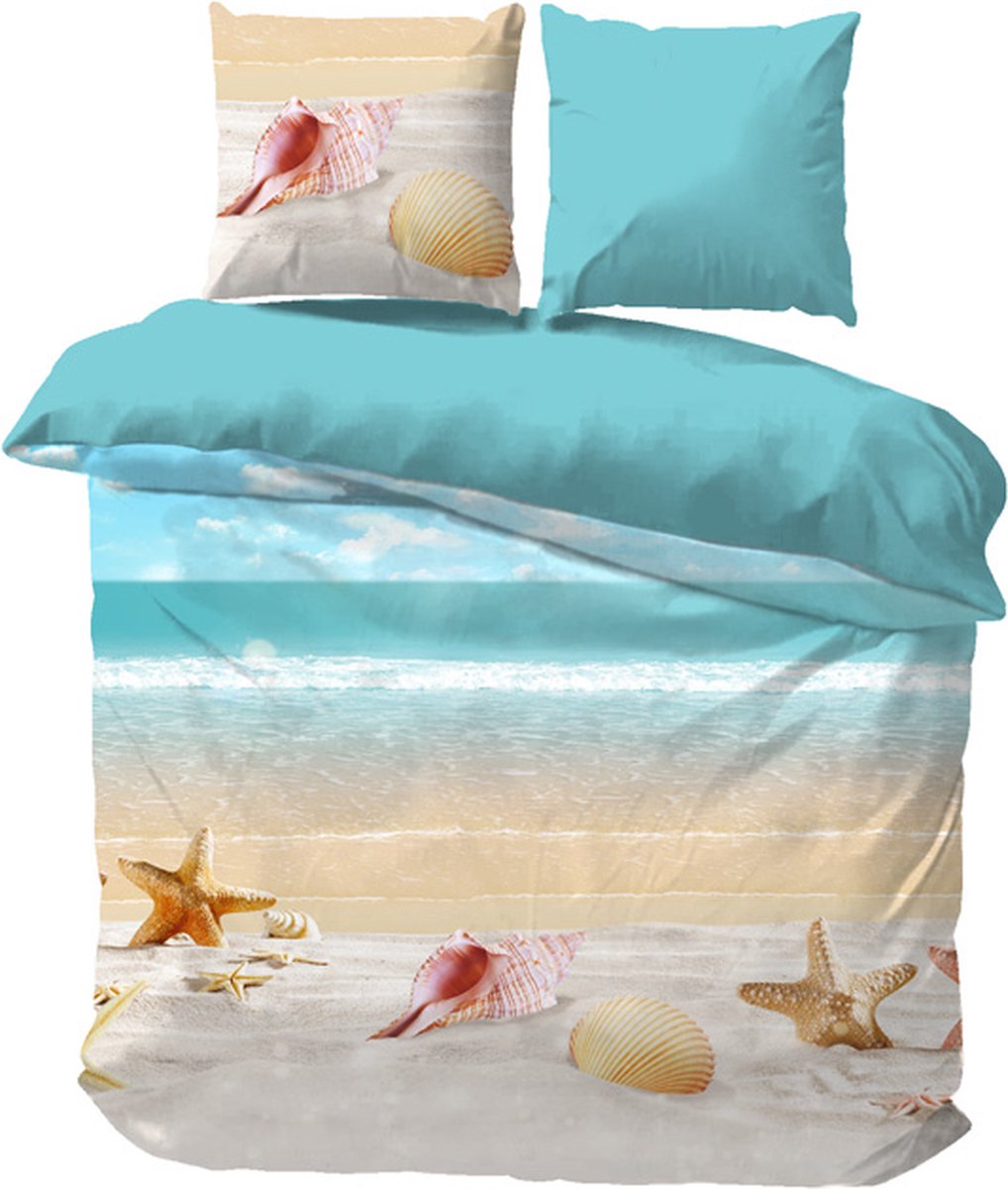 iSleep Dekbedovertrek Jan - Tweepersoons - 200x200/220 cm - Zand