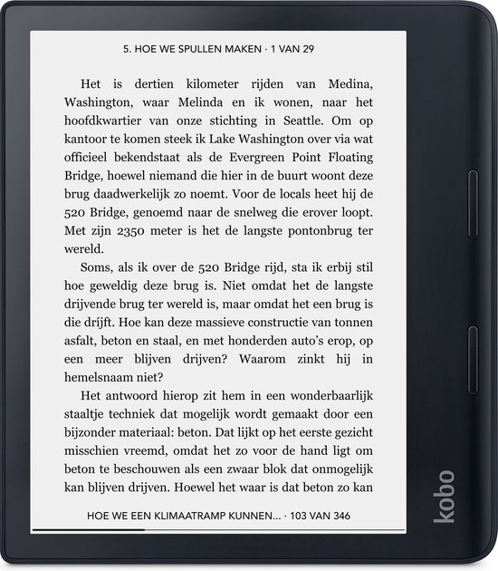 Kobo Sage - E-Reader - 8 inch - 32 GB - Luisterboeken - Zwart