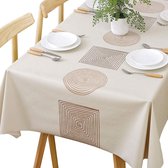 PVC-tafelkleed, rechthoekig, 140 x 240 cm, afveegbare tafelkleden voor binnen en buiten, kunststof tafelkleed met lotuseffect, vuilafstotend, tuintafelkleed, kunststof tafelkleed, stijl