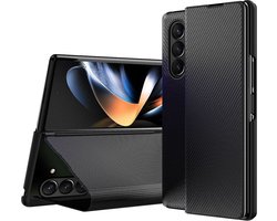 Kevlar Book Case Kunstleer Zwart Hoesje Geschikt voor Samsung Galaxy Z Fold 5