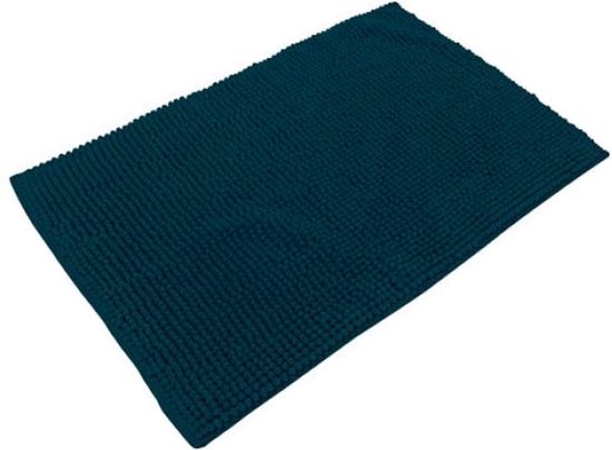 Urban Living Badkamerkleedje/badmat tapijt - voor op de vloer - donkerblauw - 50 x 80 cm - anti slip