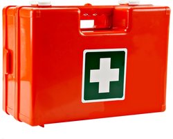EHBO verbandkoffer BHV (Oranje Kruis goedgekeurd). De EHBO koffer is inclusief wandbeugel en bevestigingsmateriaal