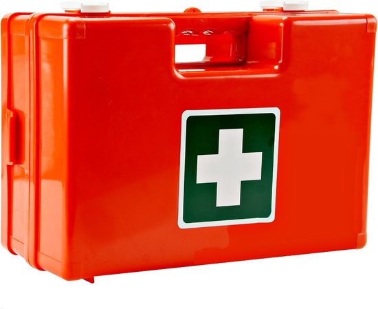 EHBO verbandkoffer BHV (Oranje Kruis goedgekeurd). De EHBO koffer is inclusief wandbeugel en bevestigingsmateriaal