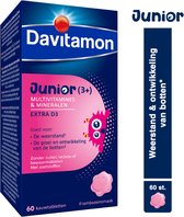 Davitamon® Junior Framboos Multivitamines - 60 Kauwtabletten Vanaf 3 Jaar