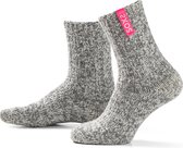 SOXS® Wollen sokken | SOX3133 | Grijs | Kuithoogte | Maat 37-41 | Bubble gum label