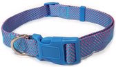 Nobleza Hondenhalsband gestipt - Halsband hond met kliksluiting - Fluorescerend - Blauw - Nylon - Verstelbaar tussen 30 en 50 cm - L