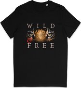 T-Shirt Homme Femme - Tigre Wild and Free - Zwart - Taille M