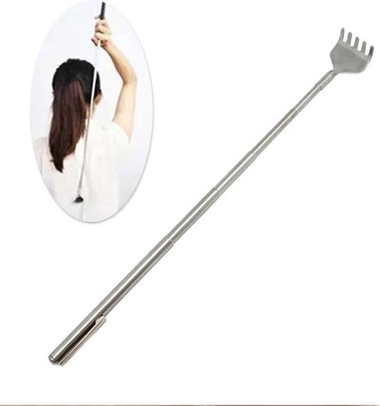 Uitschuifbare Rugkrabber I Verstelbare Ruggenkrabber I Massage Krabber I Telescopische Rugkrabber I Tot 51 CM I RVS I Zilver