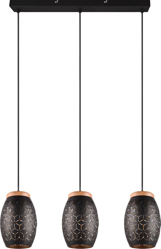 REALITY BIDAR - Hanglamp - Zwart-goud - excl. 3x E27 28W