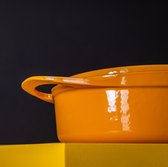 POT ART Gietijzeren braadpan - 26 cm - 9 cm hoog - 3,8 liter - inductie - Kleur Sunset (Okergeel)