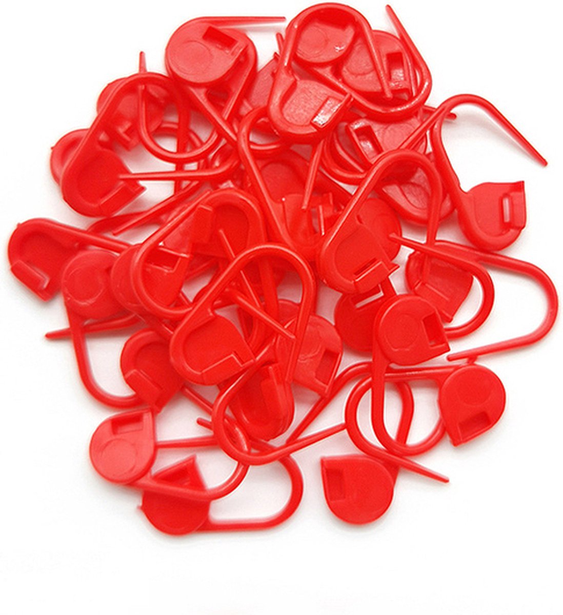 Plastic veiligheidsspelden - 50 stuks - veiligheidsspelden klein - Rood
