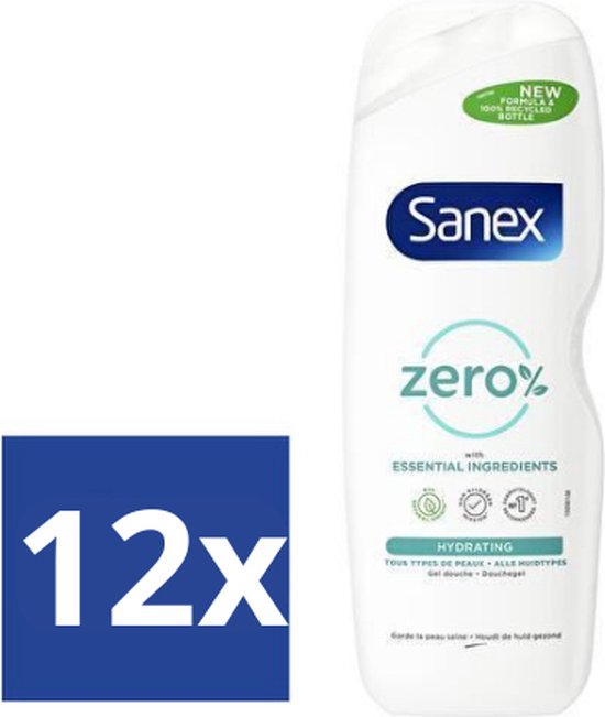 Sanex Douchegel 12 x 725ml Zero Hydrating Alle Huidtypes