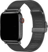 Innerlight® Milanese+ - Zwart - 38/40/41mm - Milanese band geschikt voor Apple Watch - Roestvrij staal - RVS - Luxe sluiting - Geschikt als Apple watch bandje voor Series 1/2/3/4/5/6/SE/7/8/9