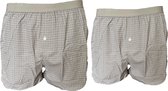 Embrator 2-pack mannen Boxershort Loose Fit geweven katoen grijs/wit M