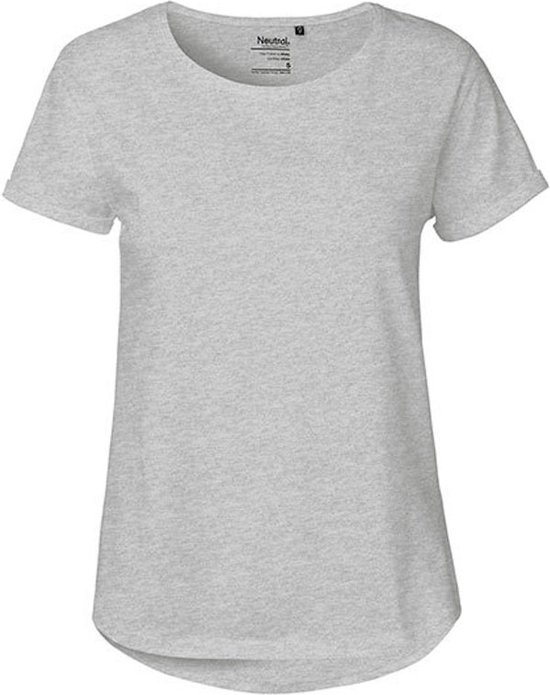 Dames Roll Up Sleeve T-Shirt met ronde hals Sport Grey - XS