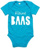 Baby Romper Kleine Baas - 12-18 Maanden - Surf Blue - Rompertjes baby met tekst