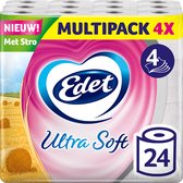 Edet Ultra Soft Toiletpapier met stro - 4-laags - 24 rollen - 11% extra velletjes - voordeelverpakking