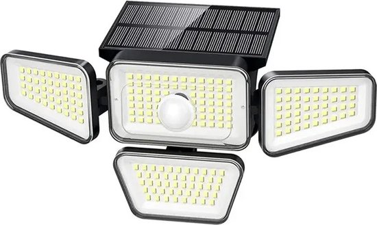 GoLight Buitenlamp met Bewegingssensor - Wandlamp met Sensor - Zonne-energie - 270 LED's - 1 Stuk - Zwart