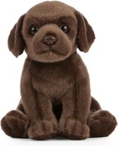 Pluche bruine Labrador hond knuffel 16 cm - Honden huisdieren knuffels - Speelgoed voor kinderen