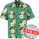 Hawaii Blouse Mannen - Shirt - Hemd - 100% Katoen - Overhemd Heren Korte Mouw - Made in Hawaii "Tiki Tropics" Maat L
