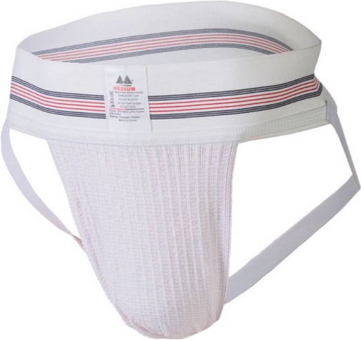 Jockstrap herenstring wit met 3 inch elastische witte boord - maat