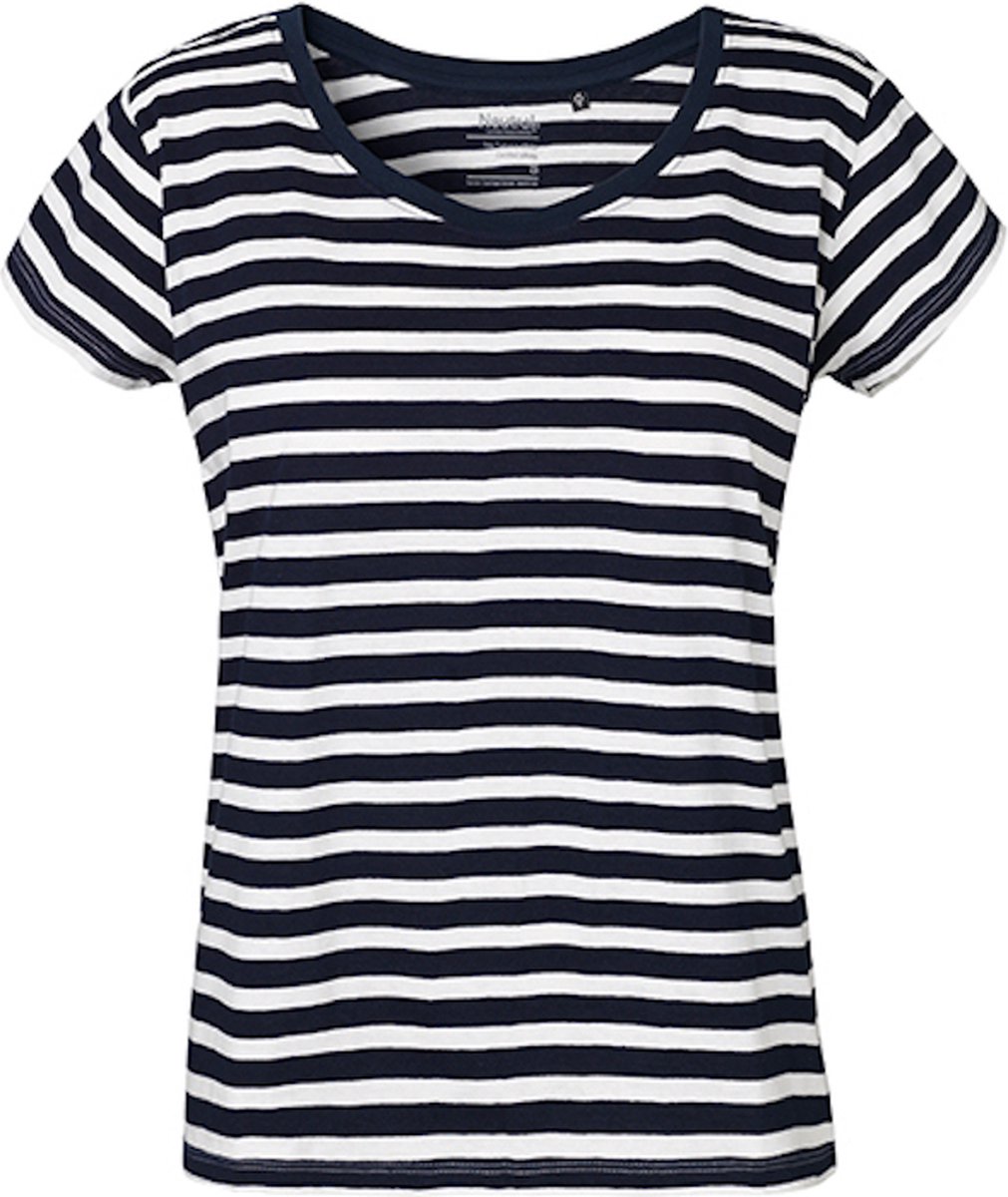 Neutral Ladies´ Loose Fit T-Shirt NE81003 - White - Navy (Striped) - XL
