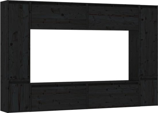 vidaXL - Tv-meubelen - 8 - st - massief - grenenhout - zwart