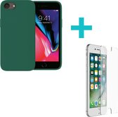 Ceezs telefoonhoesje geschikt voor Apple iPhone 7 / 8 / Apple iPhone SE 2020 / SE 2022 hoesje - Groen + glazen Screenprotector