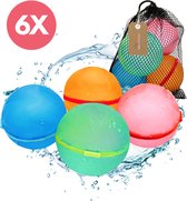 Good Lifehacks Herbruikbare Waterballonnen - Zelfsluitende Waterbal - 6 stuks incl. Zakje - Hervulbare Waterballonnen - Happy Water Bombs