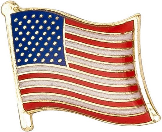Amerika USA Stars And Stripes Vlag Emaille Pin 1.6 cm / 1.8 cm / Wit Rood Blauw