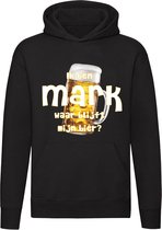 Ik ben Mark, waar blijft mijn bier Hoodie - cafe - kroeg - feest - festival - zuipen - drank - alcohol - naam - trui - sweater - capuchon