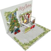 3D Pop-up Kerst Wenskaart met envelop – Christmas Traditions– 10 stuks