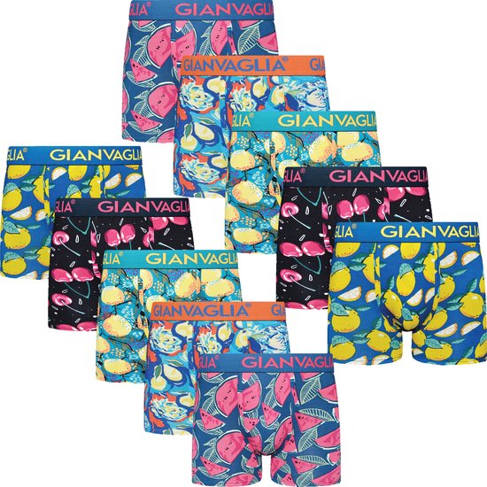 Heren Boxershort | 10 PACK | Katoen | Maat M | Zomers Fruit | Multicolor | Ondergoed Heren | Onderbroeken Heren |