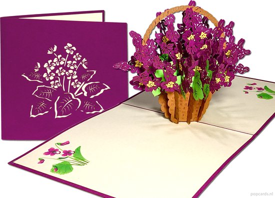 Popcards cartes popup – Carte anniversaire Cape Violet Violets