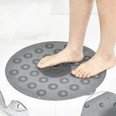 Tapis antidérapant pour sol de salle de bain - Rond - Ventouse Nettoyant pour les pieds Brosse pour les pieds Masseur Pad
