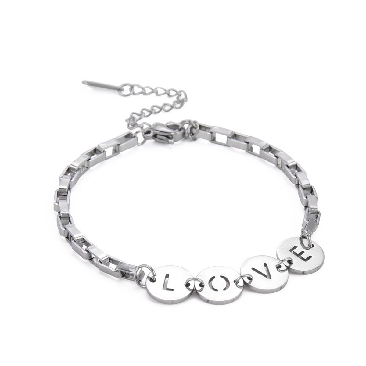 Sorprese armband - Love - armband dames - zilverkleurig - cadeau - Model A