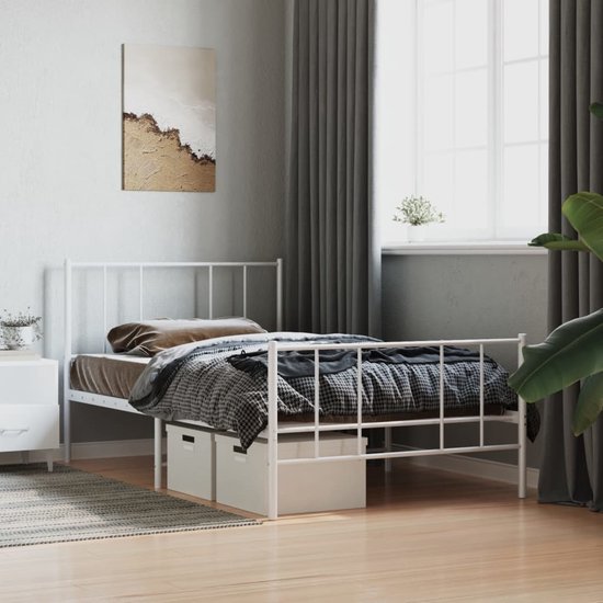 vidaXL Cadre de lit avec tête et pied de lit Métal Blanc 80 x 200 cm |  bol.com
